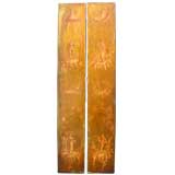 Vintage A  Pair of  Chinoiserie Painted Panels