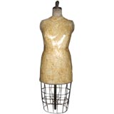 Antique Victorian Dress Form Covered In Old Sheet Music
