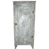 Vintage Tall Zinc French Ice Box With Shelves