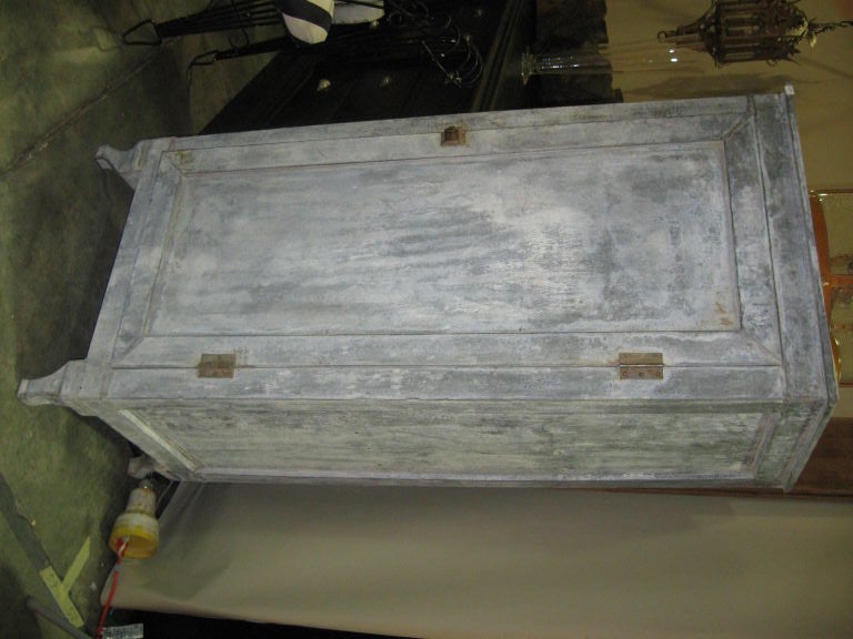 Tall Zinc French Ice Box With Shelves