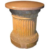 Terracotta Plinth With A Stone Top