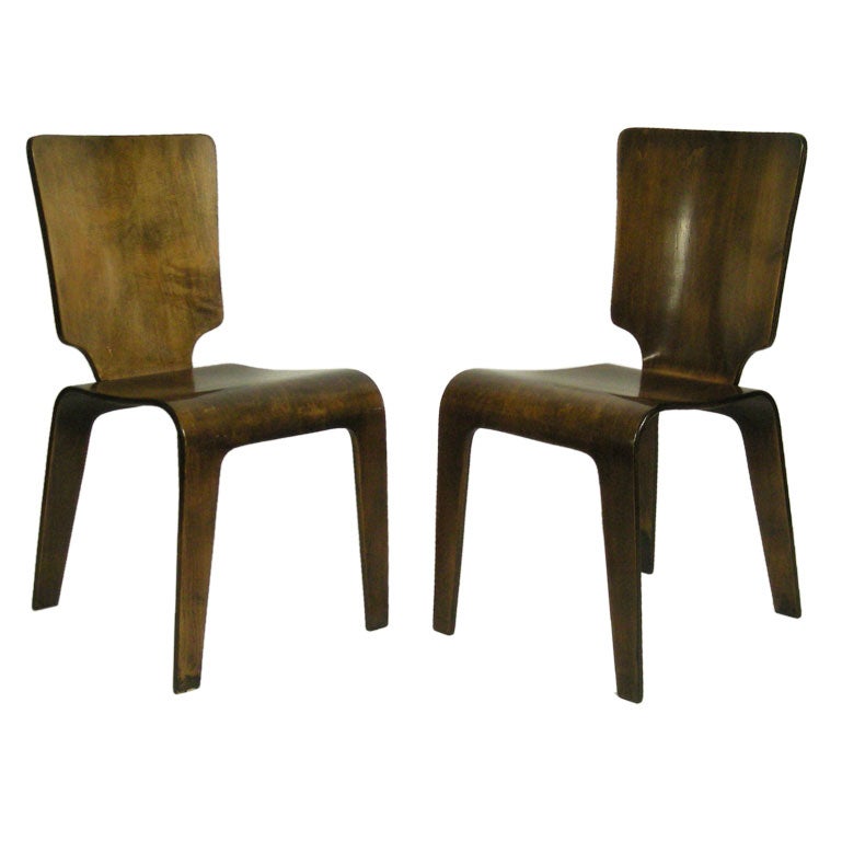 PAIR OF SCULPTURAL BENTWOOD CHAIRS BY THADEN-JORDAN