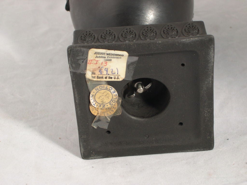 Molded ENGLISH BLACK BASALT NEOCLASSICAL  VASE