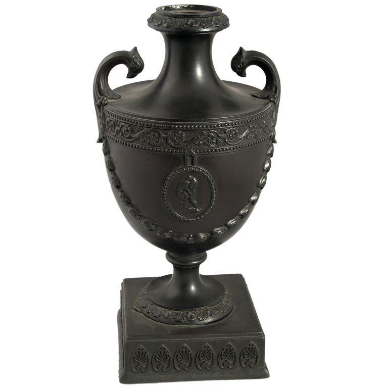 ENGLISH BLACK BASALT NEOCLASSICAL  VASE