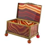 19TH CENTURY FRENCH AGATE BOX Antique 19TH CENTURY FRENCH AGATE BOX