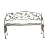 Antique 1 OF 2 CAST IRON PAINTED 'TWIG' GARDEN BENCHES