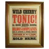 Antique 19TH CENTURY WILD CHERRY TONIC CURE ALL BROADSIDE