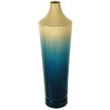 JAPANESE CERAMIC GRADUATED BLUE GLAZED VASE