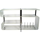 Retro 1970s LUCITE & CHROME SHELVING UNIT