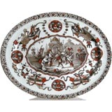 19TH C STAFFORDSHIRE CHINOISERIE OVAL PLATTER