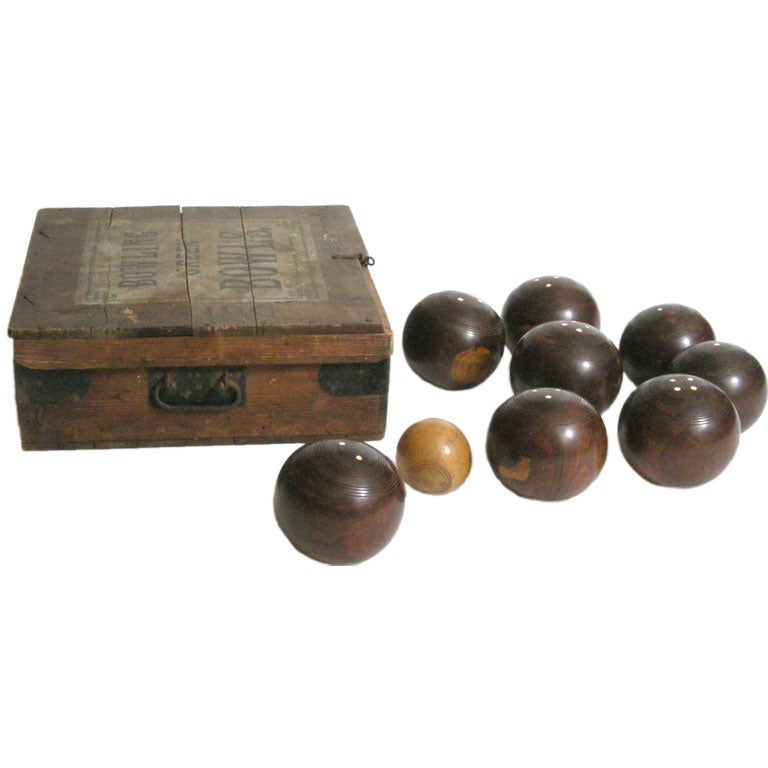 19TH  CENTURY ENGLISH LAWN BOWLING BALLS