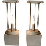 Vintage PAIR OF CHIC 1930s NEOCLASSICAL STYLE COLUMN  LAMPS