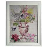 VICTORIAN FLORAL STILL LIFE DRAWING
