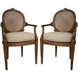 PAIR OF 'RUSTIC' LOUIS XVI STYLE CHAIRS