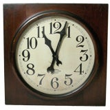 Antique LARGE TIME PUNCH WALL CLOCK, c. 1910
