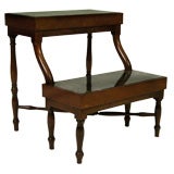 MAHOGANY AND MARBLE OCCASIONAL TABLE