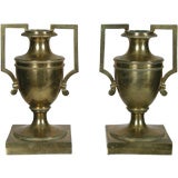 PAIR OF 19th C NEOCLASSICAL VASES DRILLED FOR LAMPS