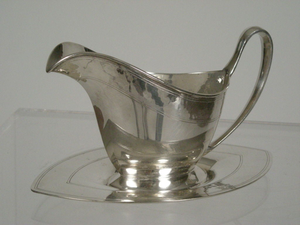 SHEFFIELD SILVER PLATE GRAVY BOAT WITH UNDER PLATE 1