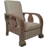 LIMED OAK  RECLINING LOUNGE CHAIR