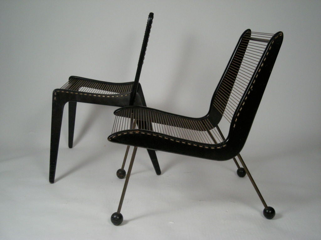 Mid-20th Century TWO CORD CHAIRS BY JACQUES GUILLON, c. 1954