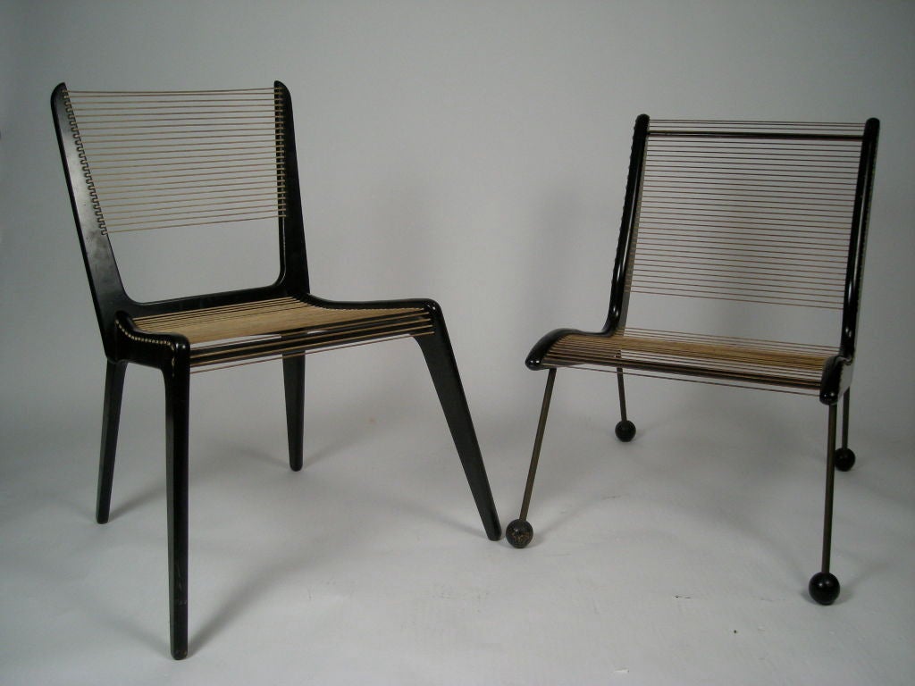 TWO CORD CHAIRS BY JACQUES GUILLON, c. 1954 6