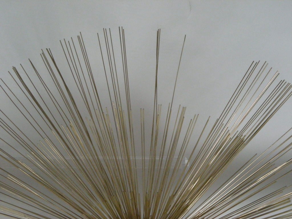 LARGE  CURTIS JERE STARBURST BRASS WIRE WALL SCULPTURE 2