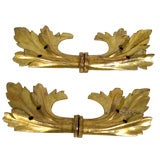 Antique PAIR OF CARVED GILTWOOD ACANTHUS LEAF WALL DECORATIONS