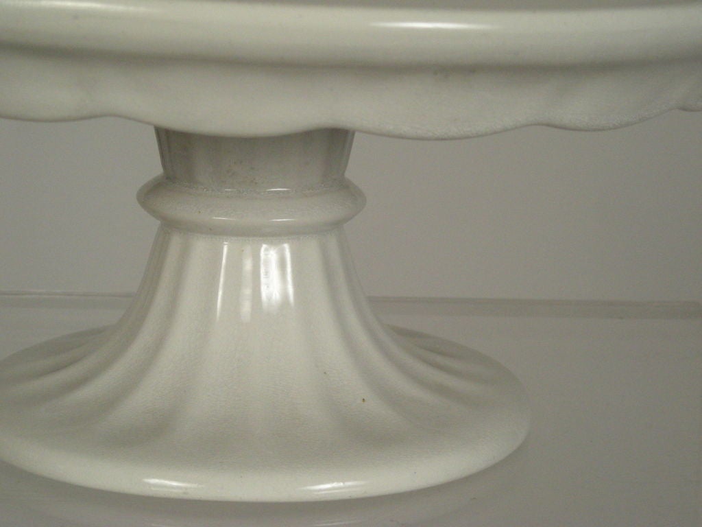 English RARE LARGE 19TH C ENGLISH WHITE IRONSTONE CAKE STAND