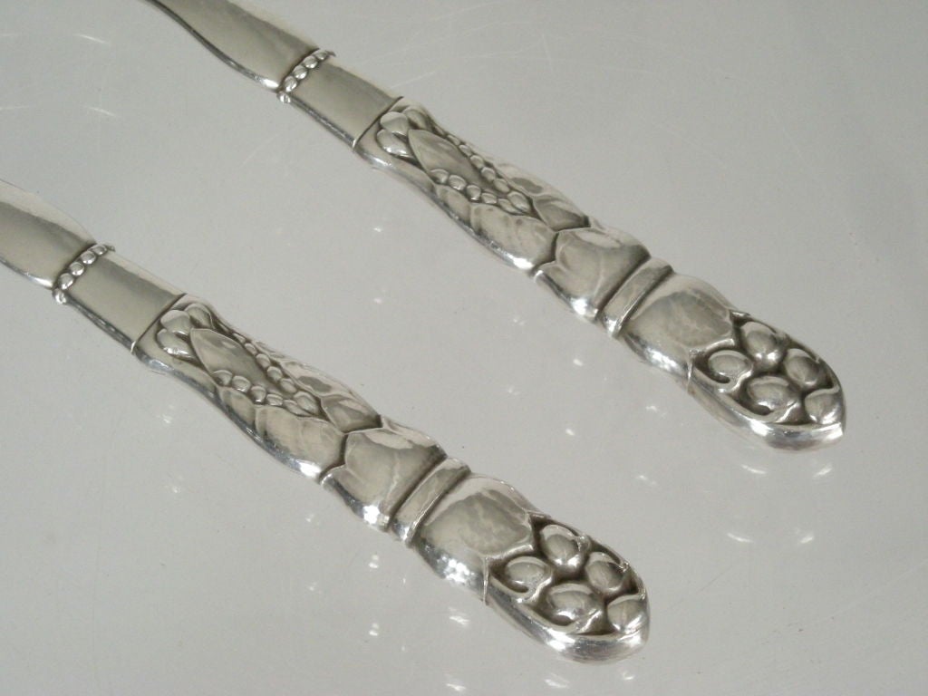 PAIR OF GEORG JENSEN SILVER SALAD SERVERS