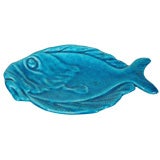 FRENCH ART POTTERY FISH-FORM DISH BY LACHENAL