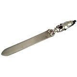 ARTS & CRAFTS PERIOD BEJEWELED SILVER LETTER OPENER