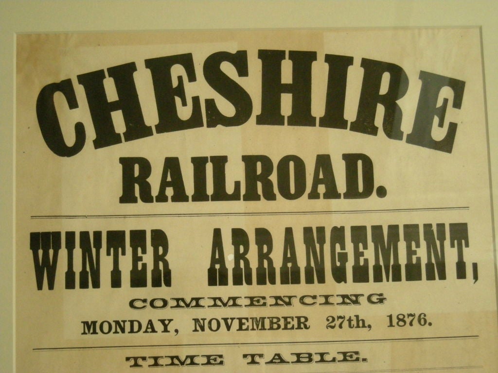 19TH C NEW ENGLAND TRAIN SCHEDULE 2