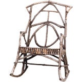 Antique ADIRONDACK TWIG ROCKING CHAIR