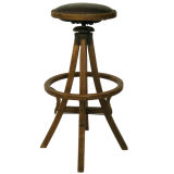 BENTWOOD ADJUSTABLE HEIGHT SWIVEL STOOL, c. 1910