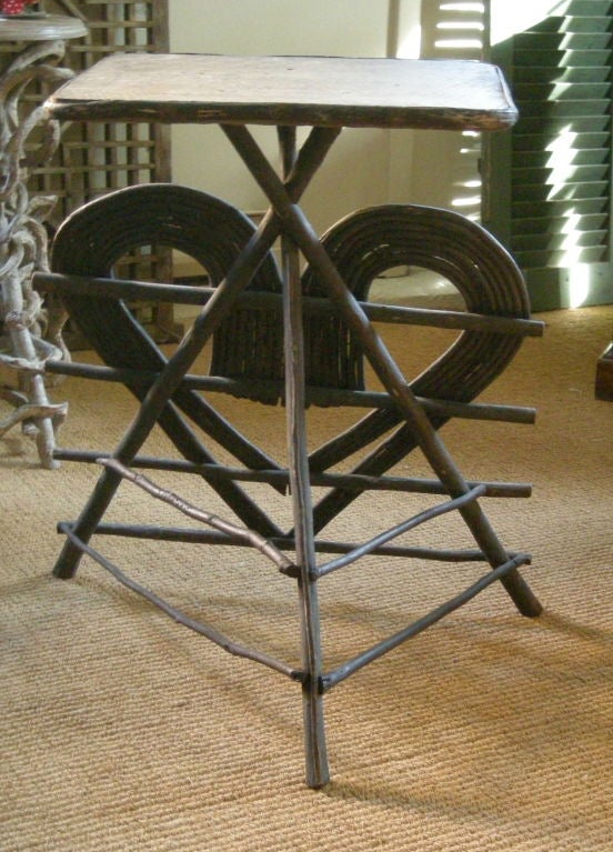American ADIRONDACK TWIG PLANT STAND OR OCCASIONAL TABLE