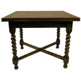 WILLIAM AND MARY STYLE OAK EXTENSION DINING OR CARD TABLE