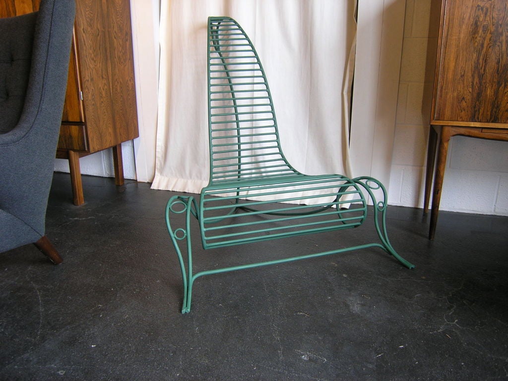 French Wrought-Iron Chair in the Style of André Dubreuil