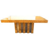 Paul Evans for Directional Olive Burl and Chrome Dining Table