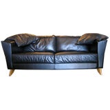 Black leather sofas by Molinari