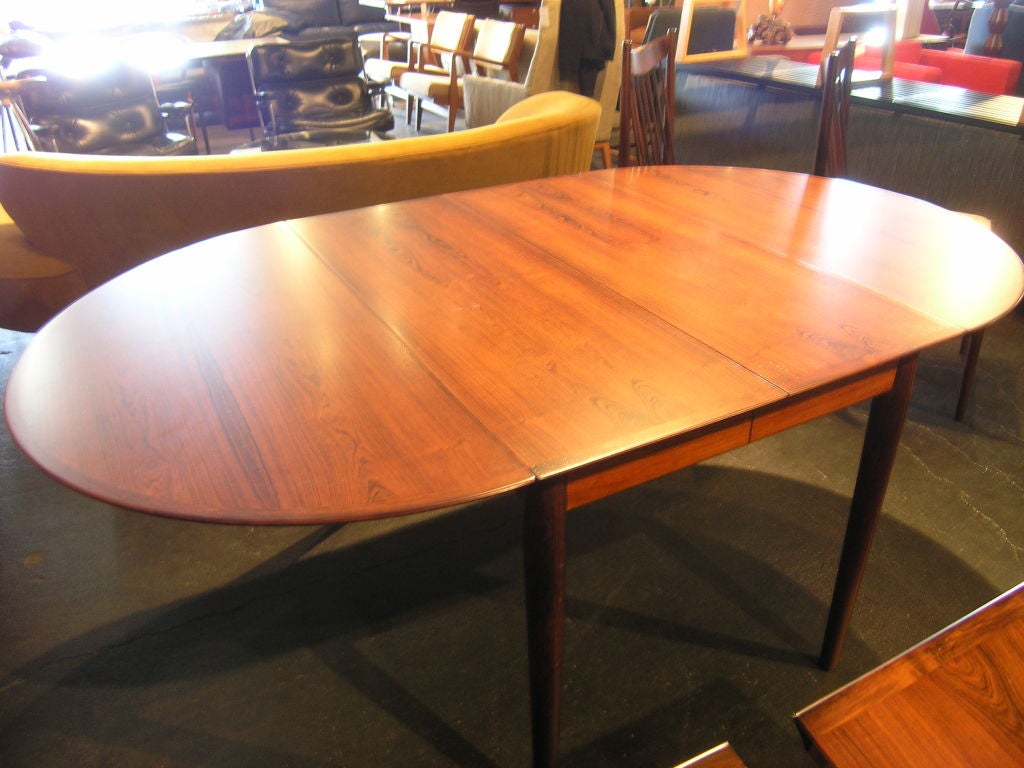 Large Rosewood Dining table and 6 chairs by Arne Vodder 2