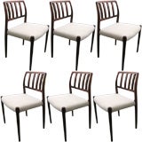 Set of 8 Rosewood Dining Chairs by Niels Moller