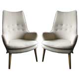 Pair of High Back Armchairs by Hans Wegner
