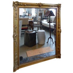 Giltwood mirror with applied rosettes & filigre