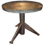 Industrial riveted side table