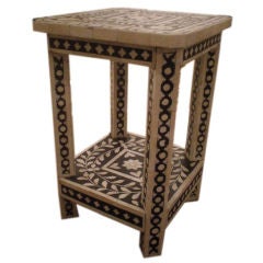 Inlaid bone side table