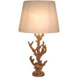 Gilded coral moorea lamp w/ fish Gilded coral moorea lamp w/ fish