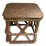Industrial iron side table