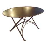 Oval steel campaign table
