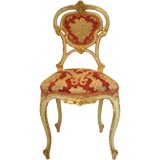 Small paint and gilt side chair