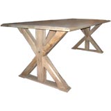 Weathered oak refectory table, modern